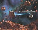 Enterprise shooting asteroids